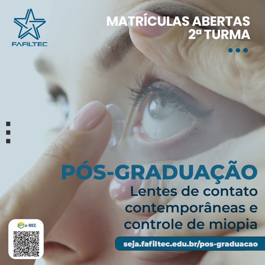 Matrículas abertas para a Pós-Graduação em Lentes de Contato
